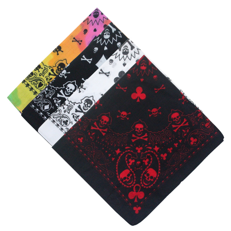 Bandana Blank White - 55Cm Trắng Đen Đỏ Đầu Lâu