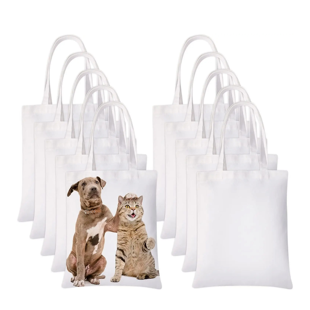 6pcs White Canvas Tote Bags, S - đánh giá và giá Tote Bag Sublimation