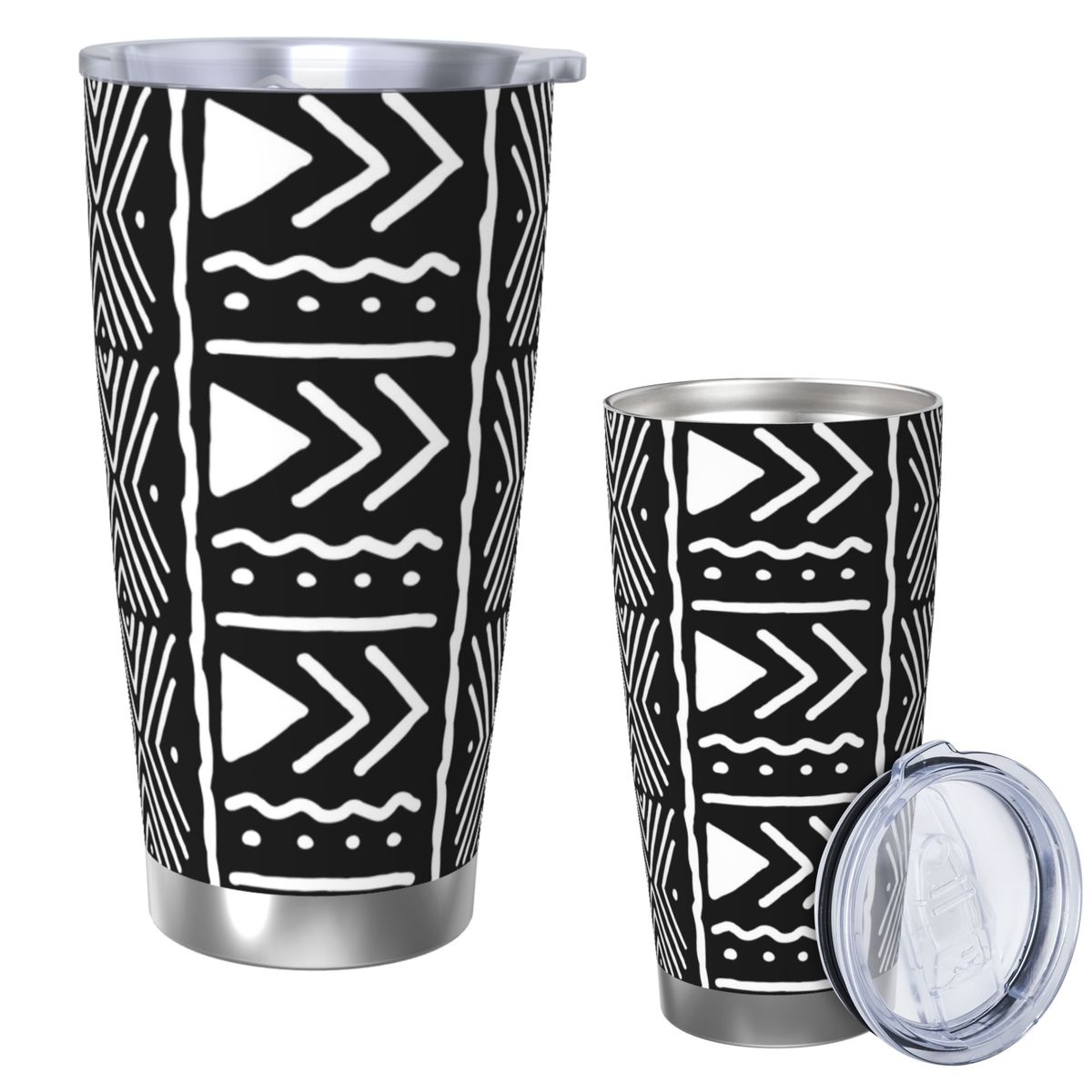 Black And White African Bogola - đánh giá và giá Tumbler 20Oz White