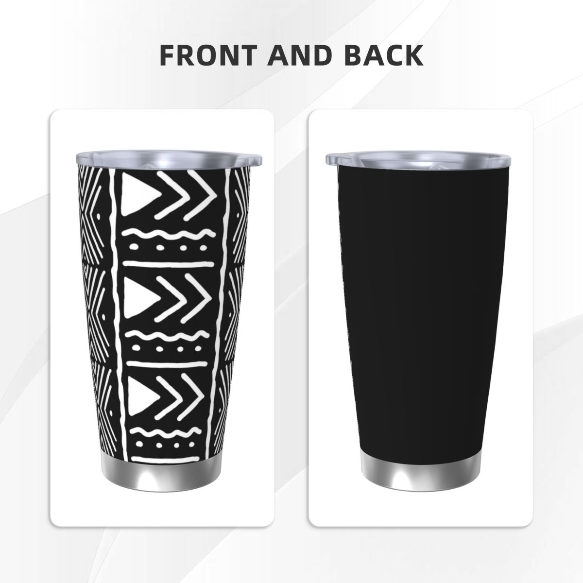 Black And White African Bogola - đánh giá và giá Tumbler 20Oz White