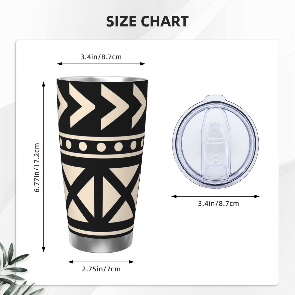 African Mud Cloth Black And Wh - đánh giá và giá Tumbler 20Oz White