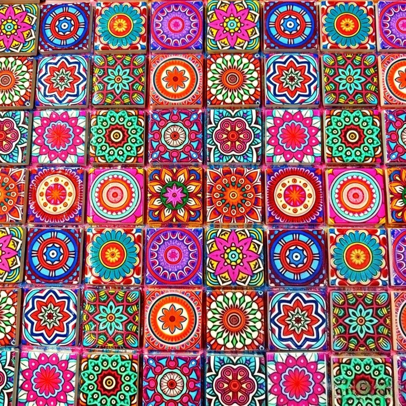 Mandala Print Ceramic Mosaic 1 - đánh giá và giá Ceramic Tile Blank